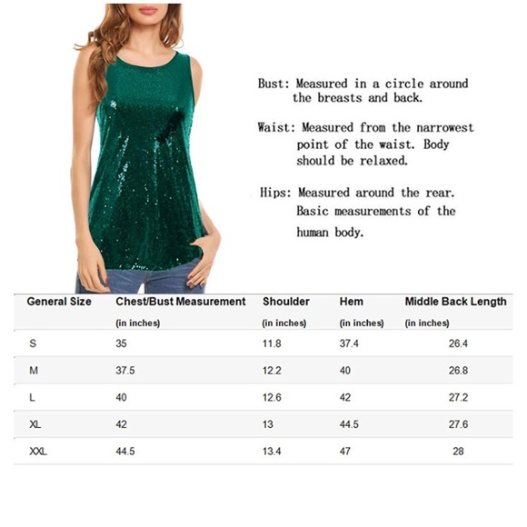 3/$25 Lecceca Jet Black Sequin Tank Top - Picture 6 of 6